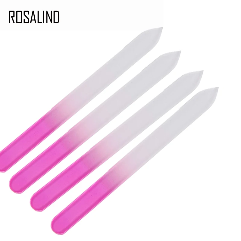 

ROSALIND 4pcs/Lot Nail Files Durable Crystal Glass File Buffer Manicure Device Nail Art Decorations Tool