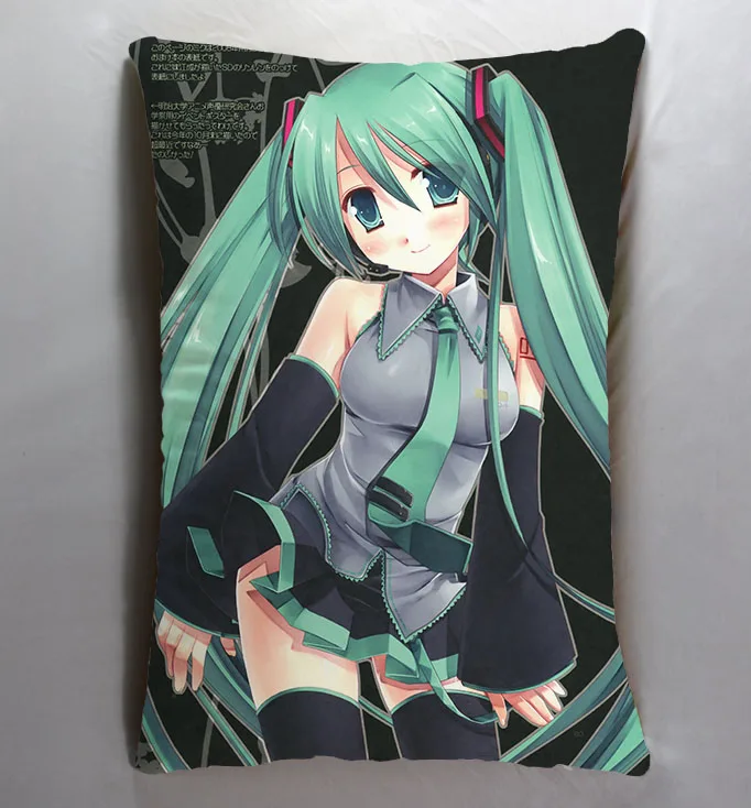 Аниме Манга Мику Хацунэ VOCALOID 40*60 см чехол для подушки сиденья постельные принадлежности подушки 004 - Цвет: Зеленый