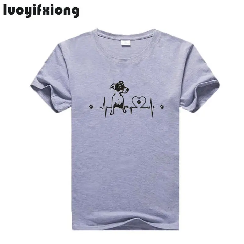 Jack Russell Heartbeat забавная женская футболка с коротким рукавом с животным принтом хипстерская футболка Женские топы футболка с собакой футболка для девочек Femme