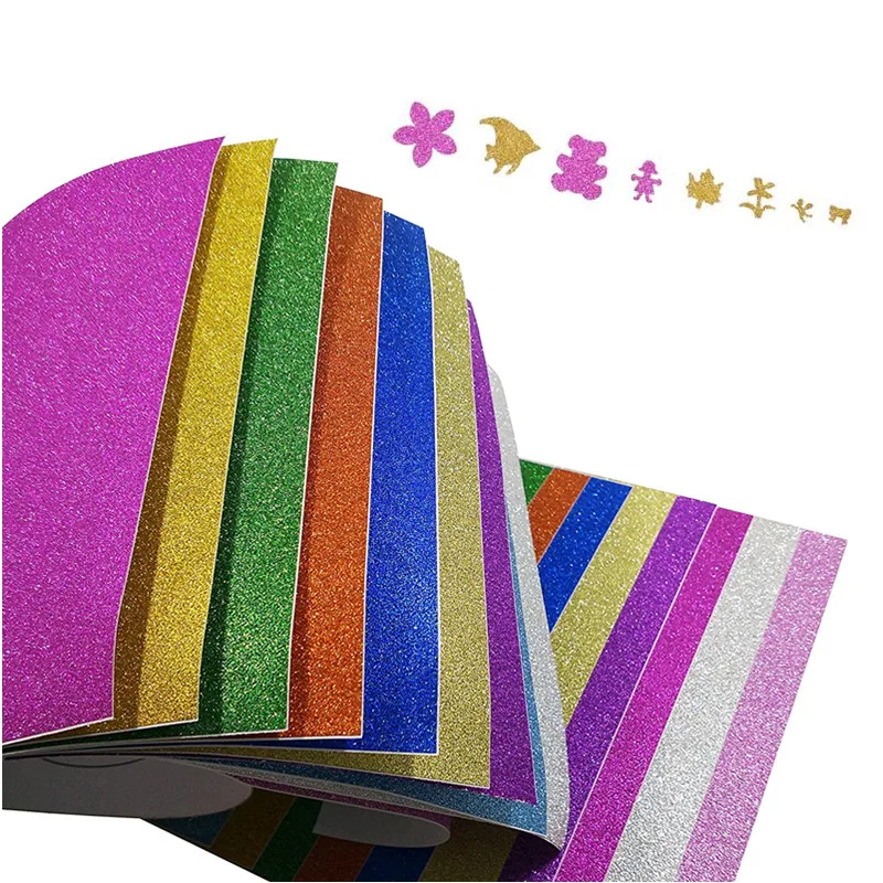 

10pcs Self-Adhesive Metallic Art Sign Sticker Sticky Glitter Paper Gold Silver etc DIY Hobby Crafter Wrapping Gift HOM08