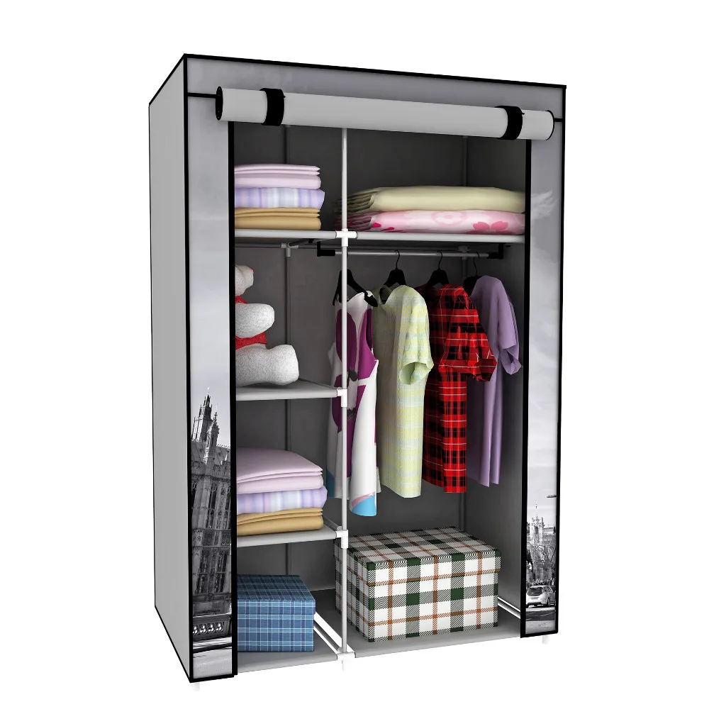 42 Portable Non Woven Canvas Fabric Cloth Wardrobe Folding Diy