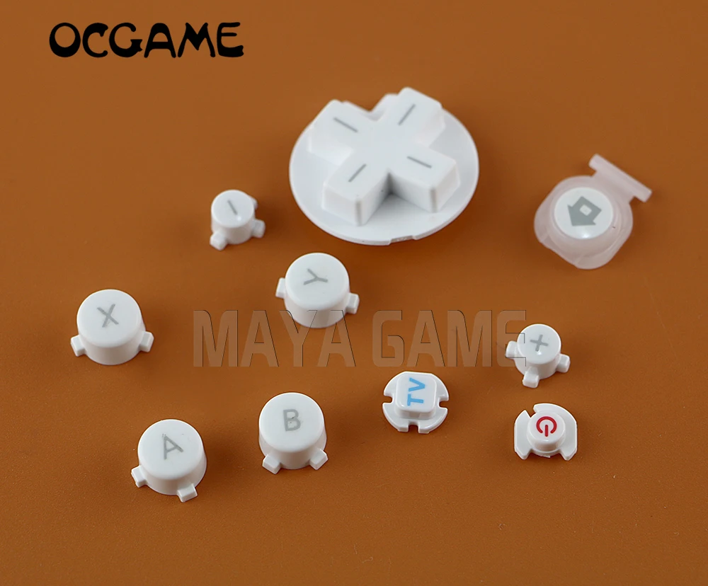 

OCGAME White Plastic For Wii U WIIU Controller full buttons Power ON OFF Button Home + ABXY Button D-Pad Replacment