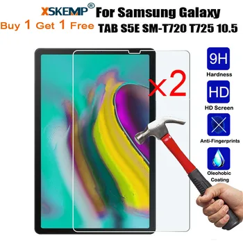

XSKEMP 2Pcs 9H Hardness Genuine Tempered Glass For Samsung Galaxy TAB S5E SM-T720 T725 Tablet Scratch Proof LCD Screen Protector