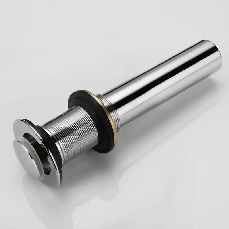 Bathroom Sink Drainer Brass Push Dwon Pop-up Chrome Polished Non-Overflow Hole Basin Parts Faucet Accessories PJXY003C-N Bathroom Sink Drainer Brass Push Dwon Pop-up Chrome Polished Non-Overflow Hole Basin Parts Faucet Accessories PJXY003C-N