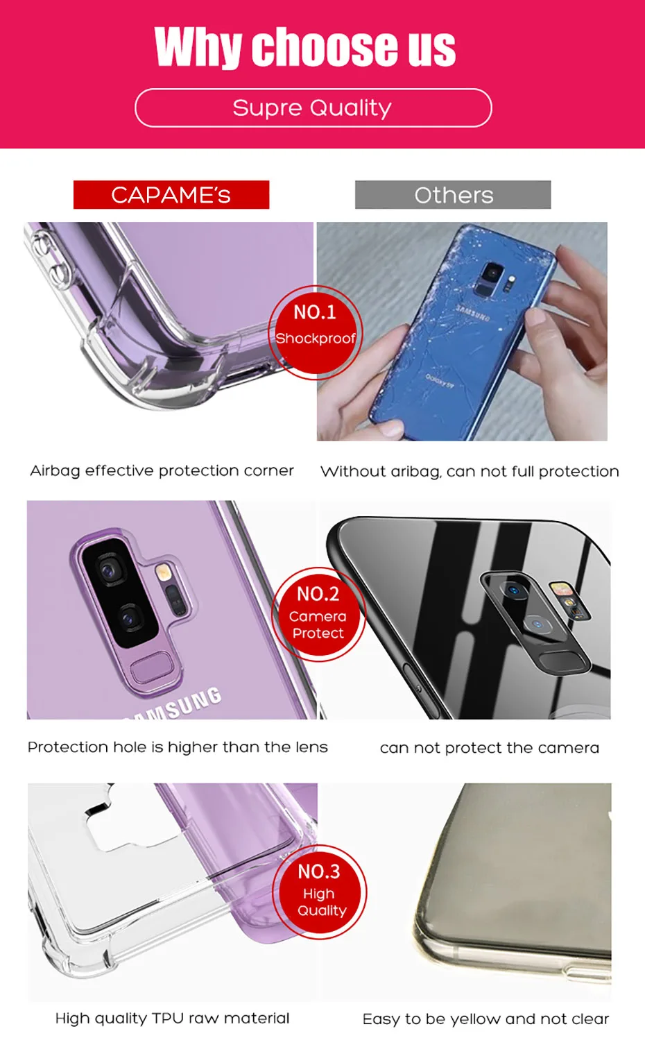 CAPAME Soft Case For Samsung Galaxy S8 S9 Plus Note 8 9 Shockproof Silicone Case For Samsung S9 Case S6 S7 Edge Phone Cases S8 (3)