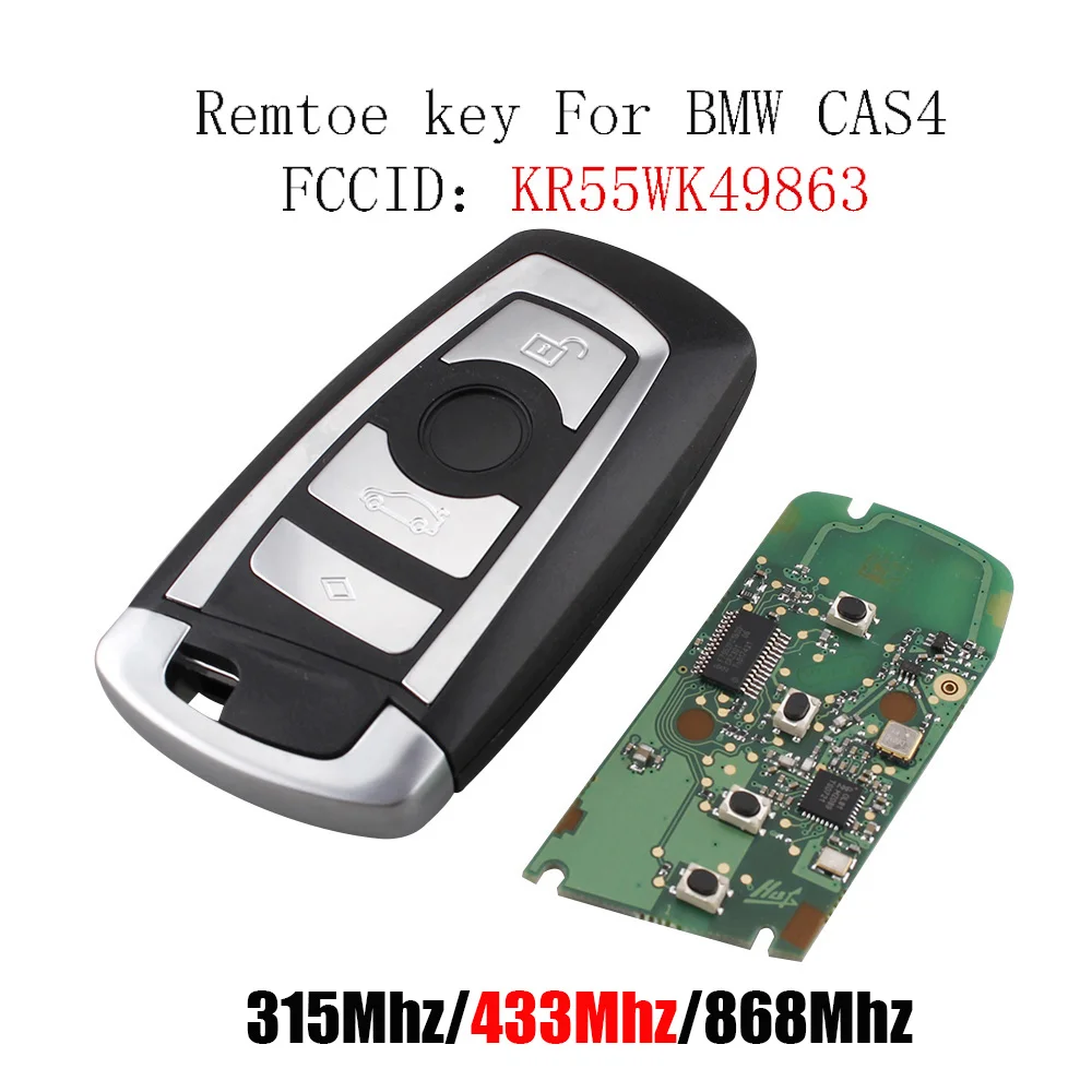 315Mhz 433Mhz 868MHz Smart Remote Key Keyless Cas4 For BMW 1 3 5 7