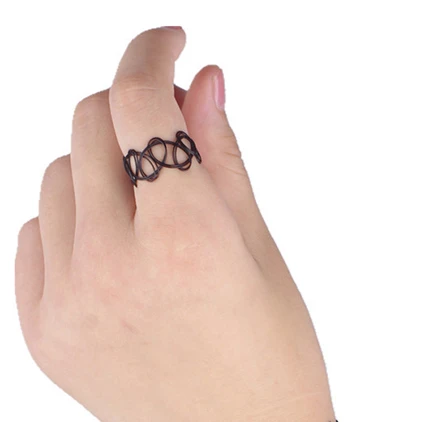 Anillo de tatuaje elástico Vintage para mujer y niña, joyería de moda Retro Punk, anillo ajustable, 2019|Anillos| - AliExpress