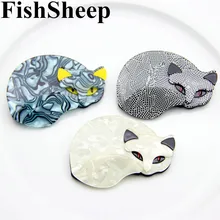FishSheep Large Fox Cat Acrylic Brooch For Women Fashion Cartoon Plastic Animal Pins And Brooches Badges Female Shirt Jewelry