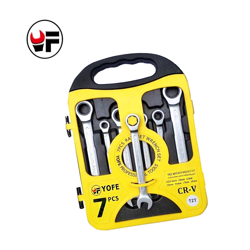 

YOFE 7PCS/set Ratchet Spanner Combination wrench set ratchet handle tool ratchet skate tools Plastic frame spanner set Wrench