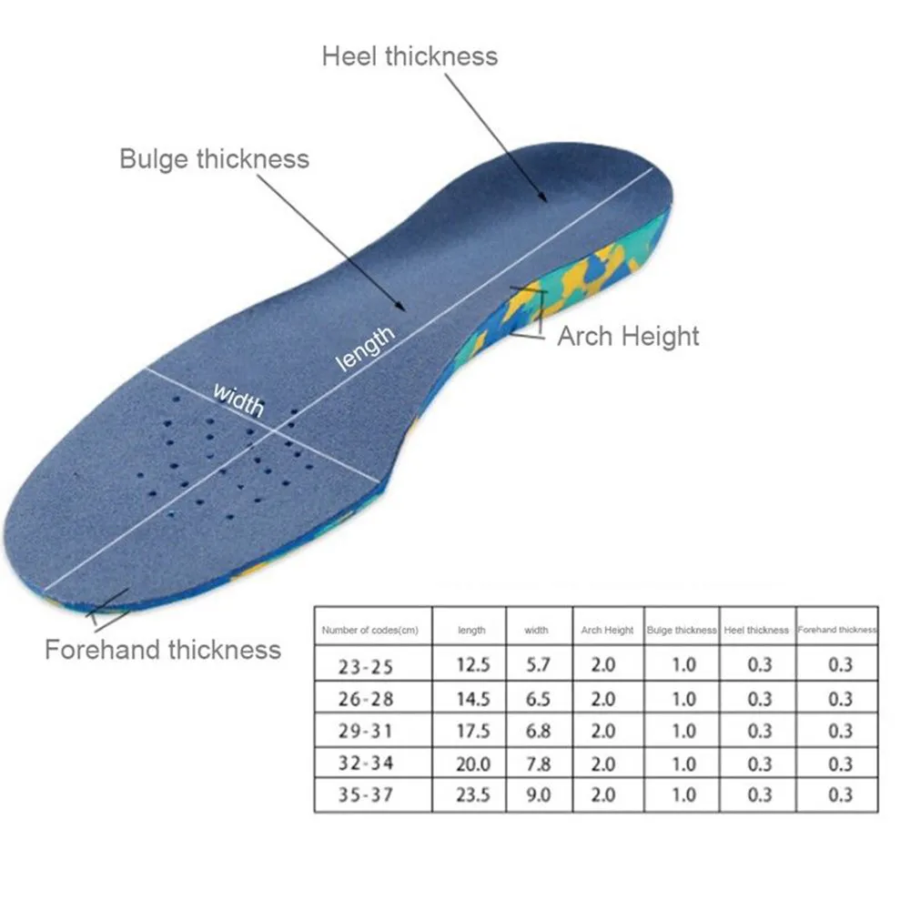 Стелька для обуви детская ортопедическая вставка для плоской стопы супинатор для коррекции стопы стелька для ухода за ногами снимает мышечные боли в спине и колене