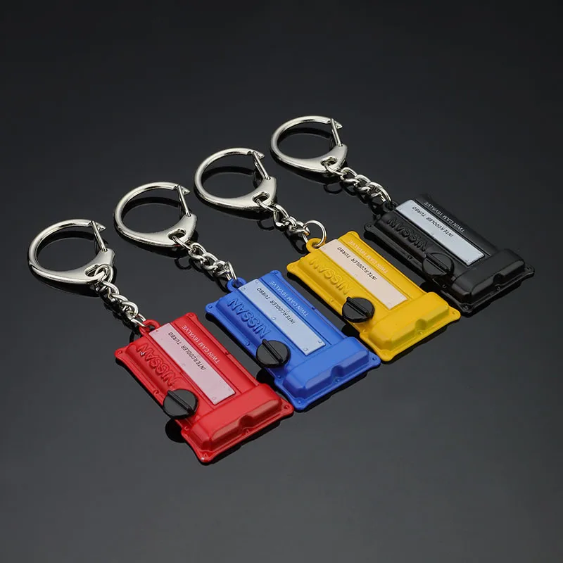 

4 Colors Engine mechanical Fashion Metal Auto Car Logo Key Ring Keychain Key Chain for Nissan Engine Cover key ring