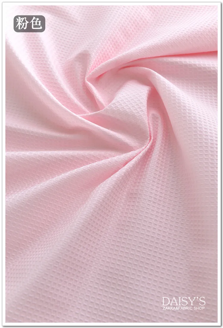 50cm x120cm pink blue waffle cotton Fabri, DIY Bathrobes Handmade Patchwork Clothing Suit for Soft Natural Cotton Agent 240g/m