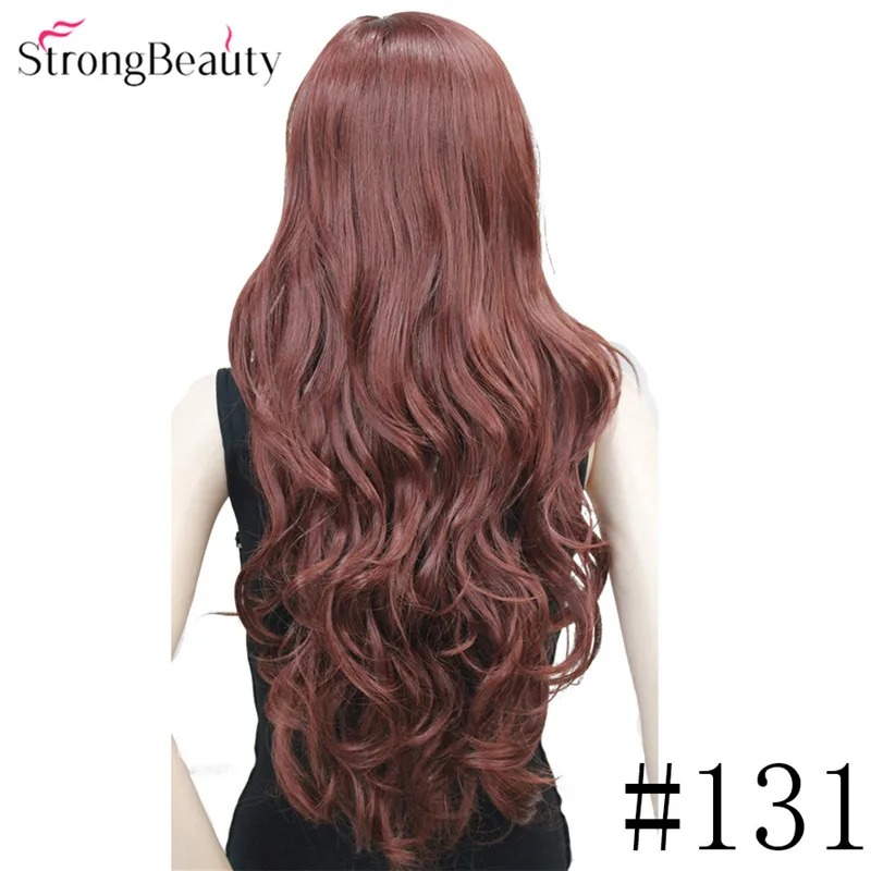 Сильный красота женский длинный тёмный волнистый коричневый и блонд смешанный парик около 24 дюймов Синтетические парики монолитный волос