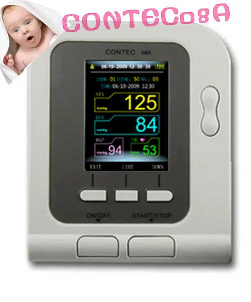 CONTEC08A with neonatal SPO2 probe Review Digital Automatic NIBP baby