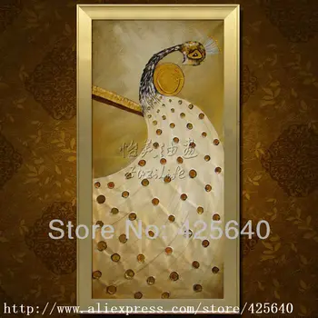 

Peacock Oil painting On Canvas Wall Pictures Painting For Living Room Wall Art peacock decorations for home golden