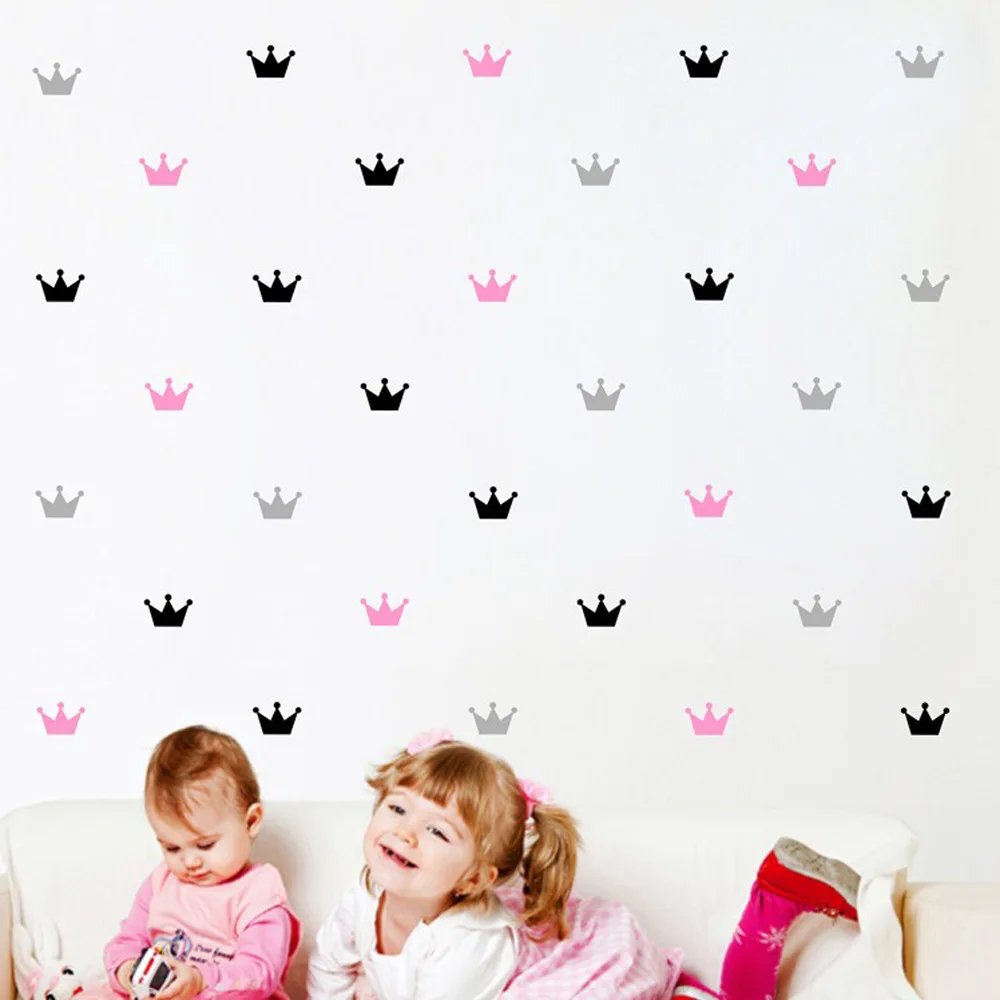 Детская комната маленькая принцесса Простой домик корона 3D обои розовая девушка Корона Наклейка на стену украшение спальни Фреска