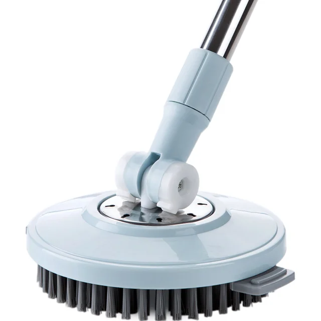 Stiff Bristle Floor Scrub Brush with Extractable Steel Handle Spin