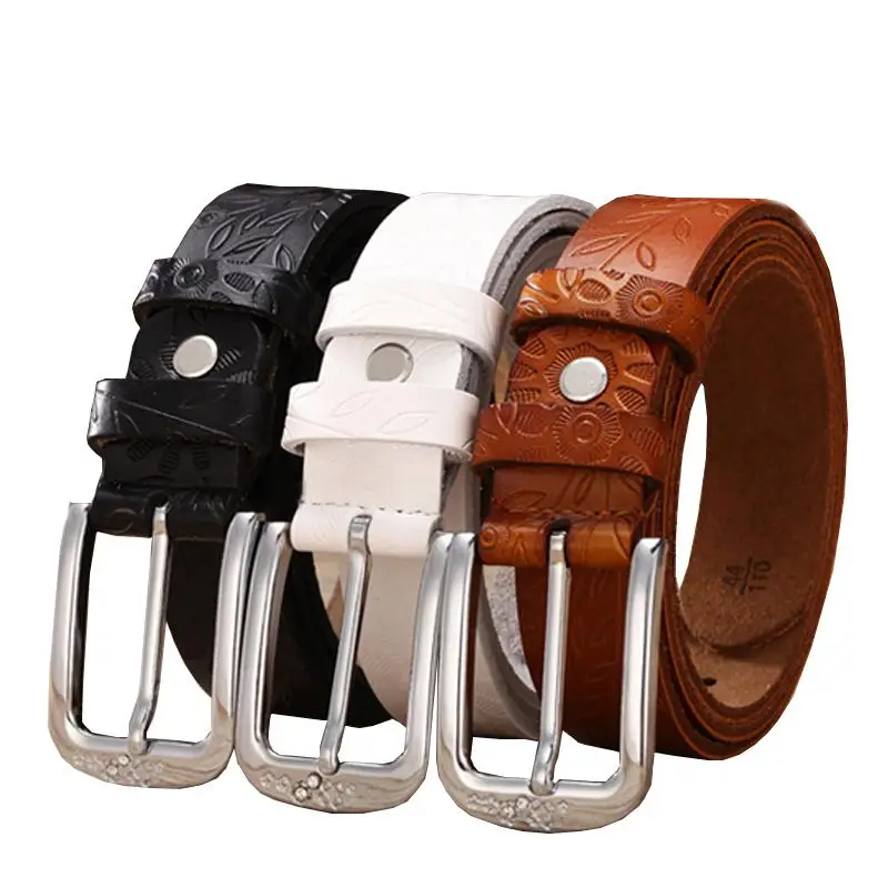 

big size Four color Set auger genuine leather belts for women cowskin female belt casual cummerbunds belts for girdle womens