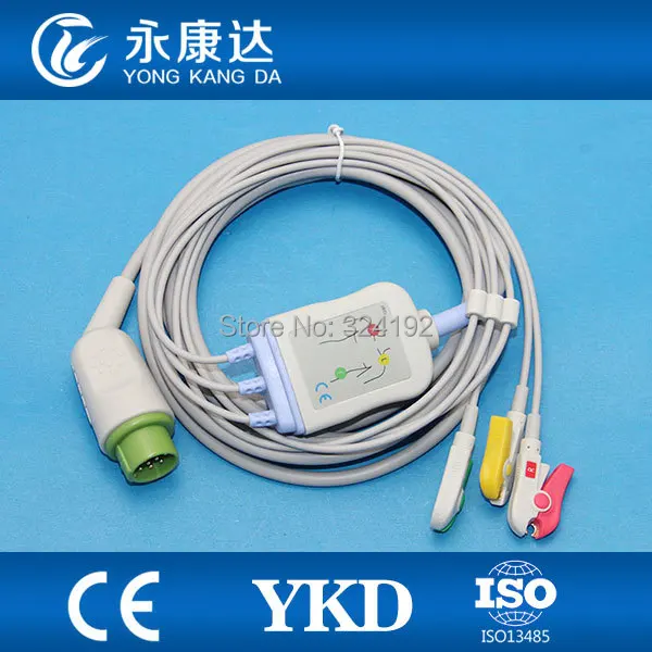 Один кусок 3 свинца ECG кабель с leadwire для Kontron С IEC клип |
