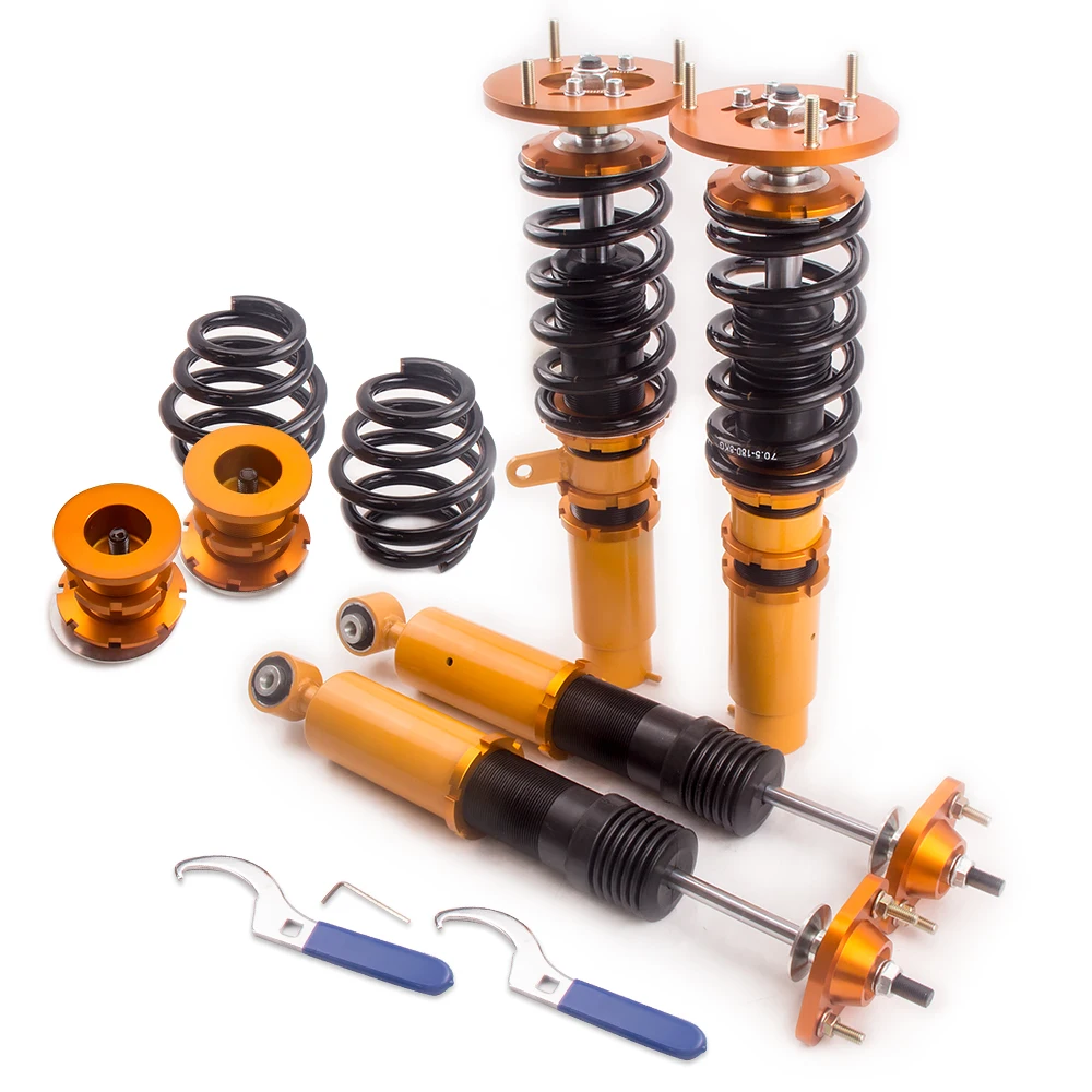 

Coilover Spring Shock Absorber for BMW 3 Series E46 320 323 328 M3 Adj. Height Coilovers Spring Top Mount Camber Plate Front