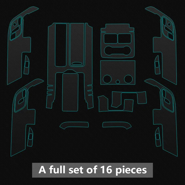 Самовосhealing вающаяся прозрачная пленка для салона автомобиля, декоративная панель, Защитная Наклейка для Land Rover Range Rover - Название цвета: a full set of 16 pcs