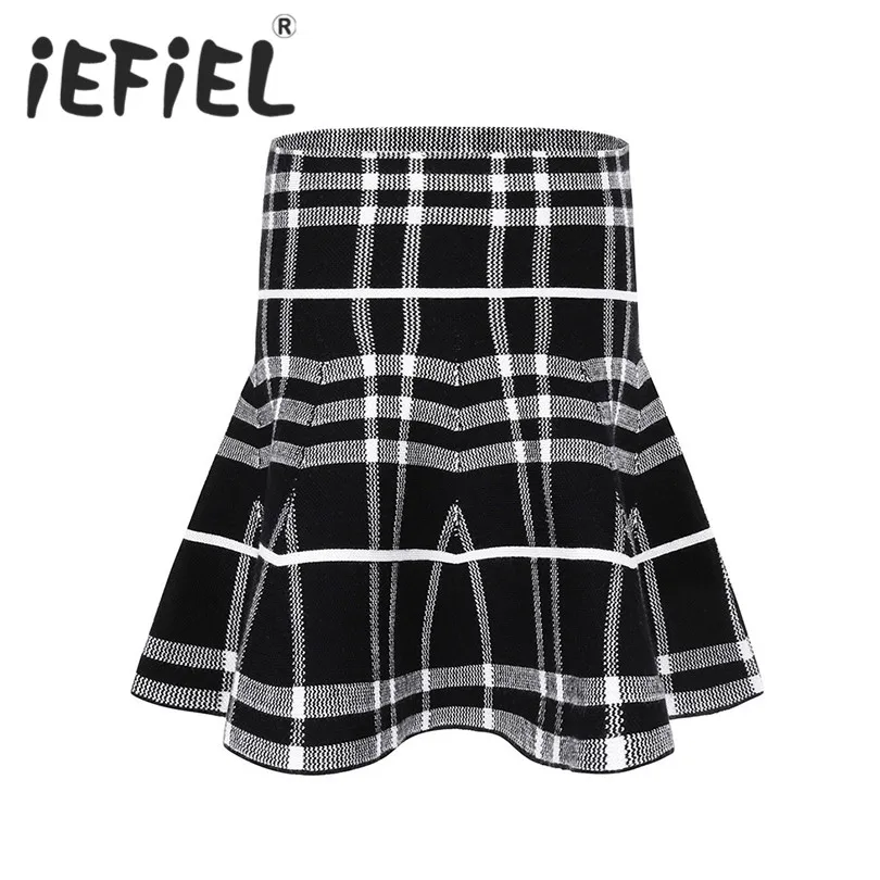 iEFiEL Children Kids Girls Teenage Waist Knit Skirts Black Red Baby
