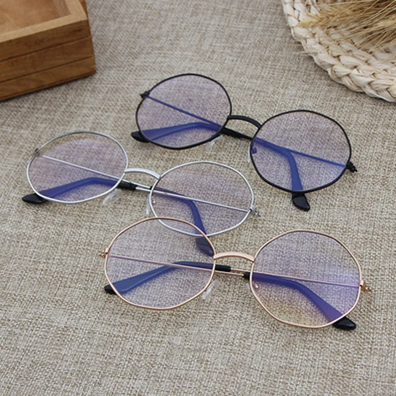 

Korean Multilateral Round Glasses Computer Lenses Metal Frame Eyeglasses Anti Blue Ray Oculos De Grau Spectacles Eyewear Frames