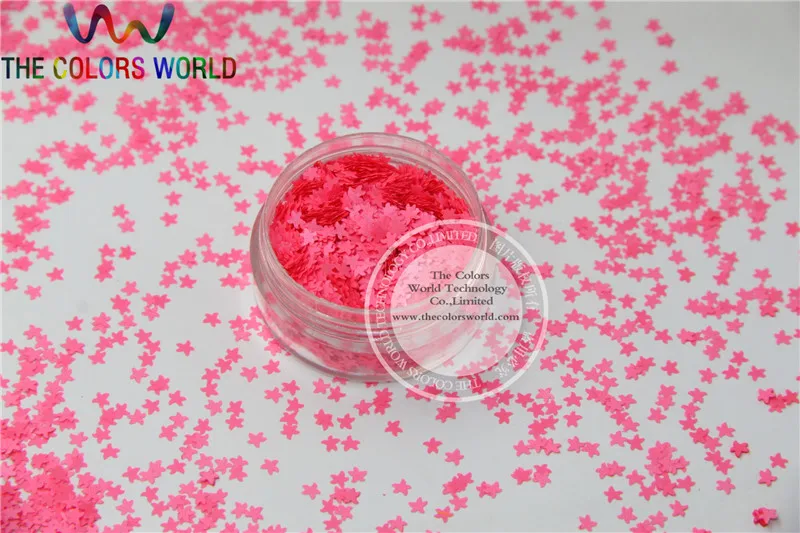 Paillette para Unha Starfish Molda Solvente Resistente Glitter Tamanho 3mm Neon Cor Rosa Art Faça Você Mesmo Supplies1pack = 50g