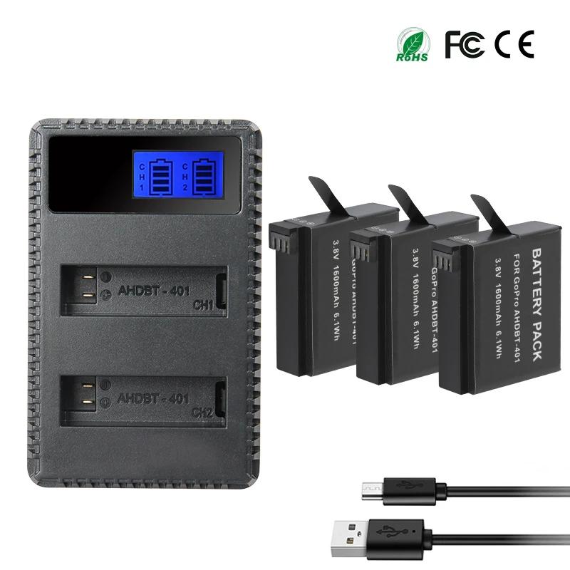Аккумулятор AHDBT 401 1600 мАч/ЖК дисплей USB двойное зарядное устройство аксессуары для