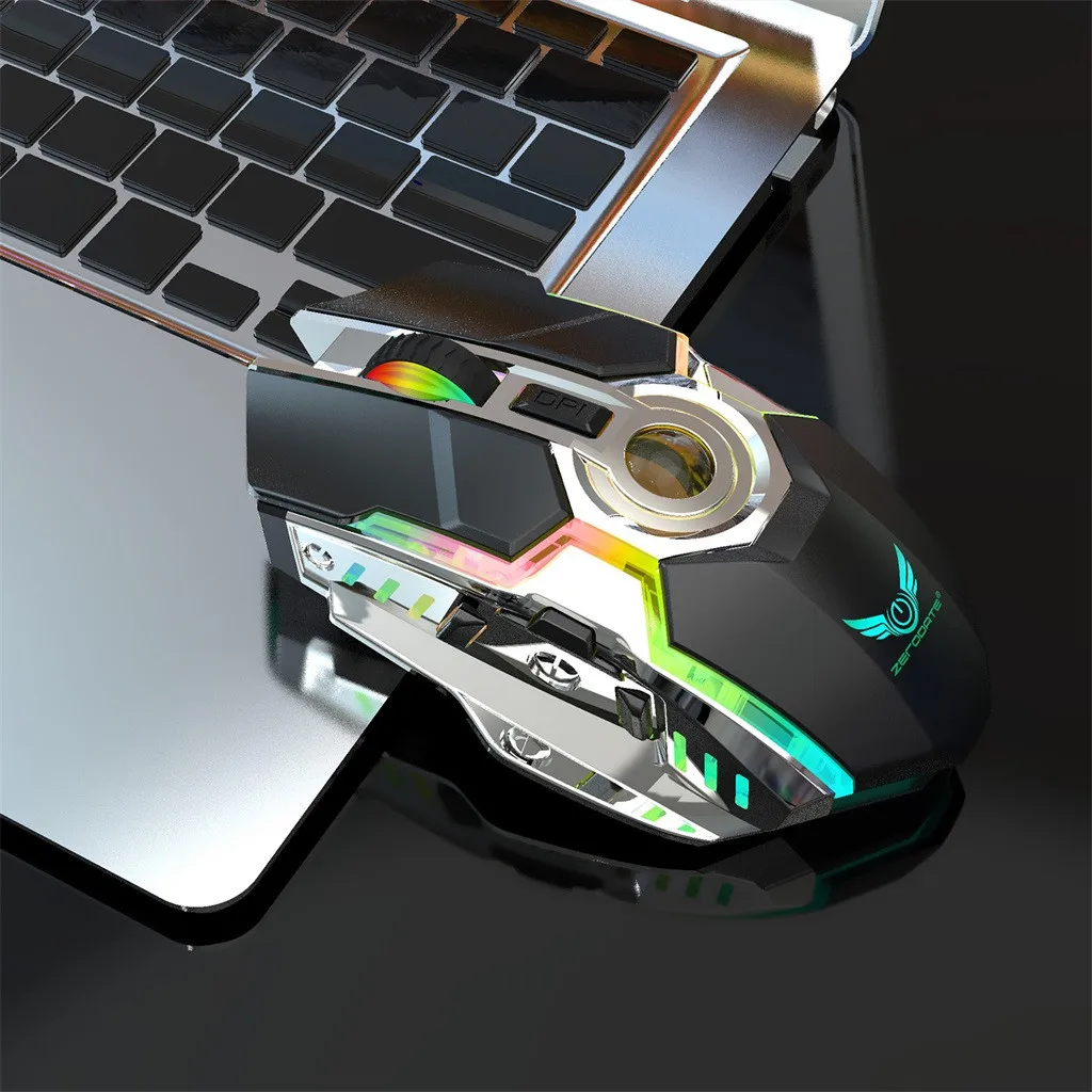 2,4G Micro USB перезаряжаемая беспроводная мышь RGB светодиодный светильник для игрового автомата для ноутбука 2400 Точек на дюйм Высокая точность 7 ключ игровая мышь F711