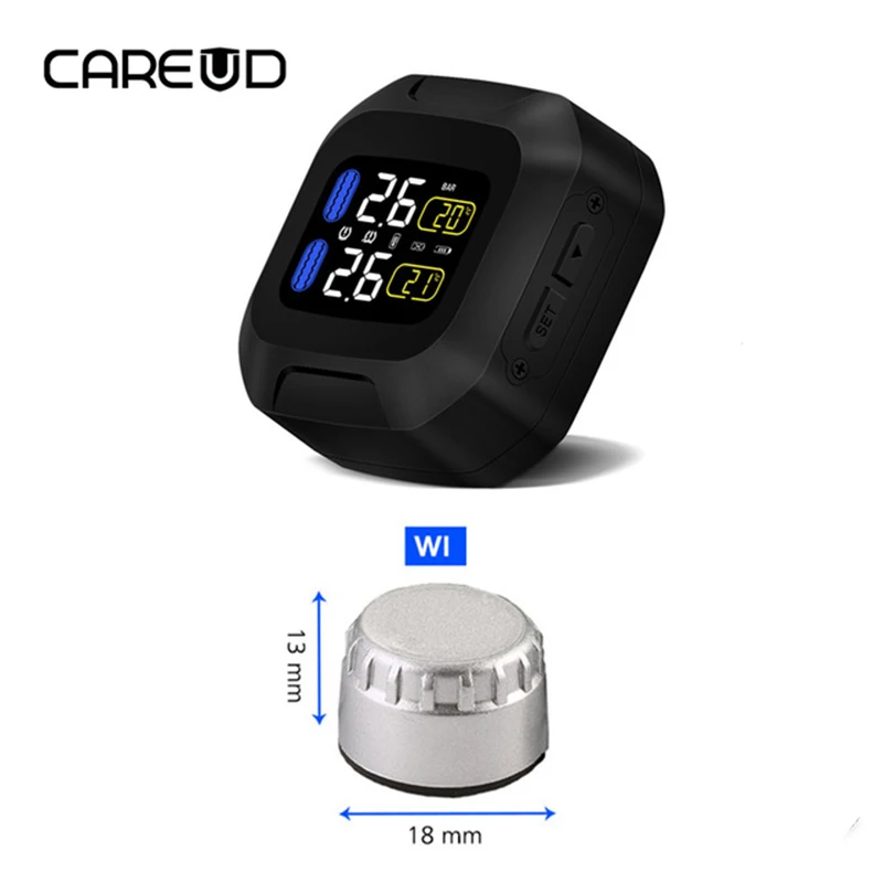 Система мониторинга давления в шинах CAREUD M3 для мотоцикла TPMS 2 внешних датчика