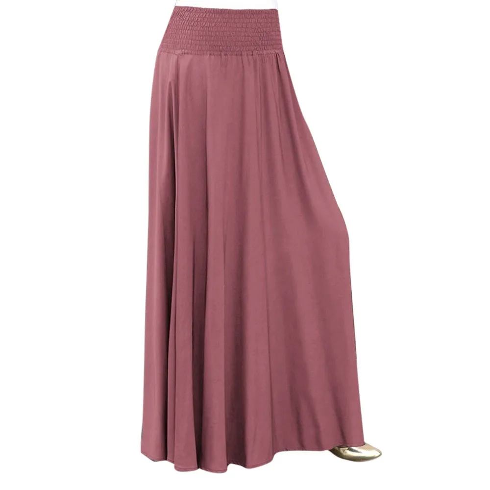 Корейская одежда женская модная эластичная талия плотная плиссированная юбка винтажная трапециевидная свободная длинная Повседневная Свободная юбка Faldas Mujer Moda - Цвет: Pink