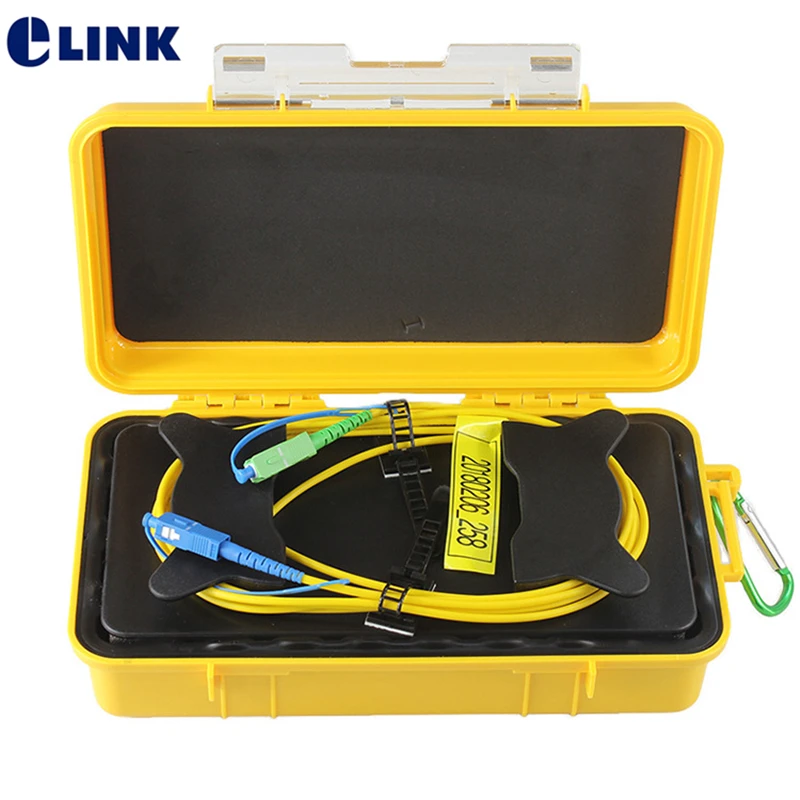 

2KM OTDR Launch Cable Box fiber optics Singlemode SM SX SC FC UPC APC 1310/1550nm Patch cord OTDR Dead Zone Eliminator ELINK