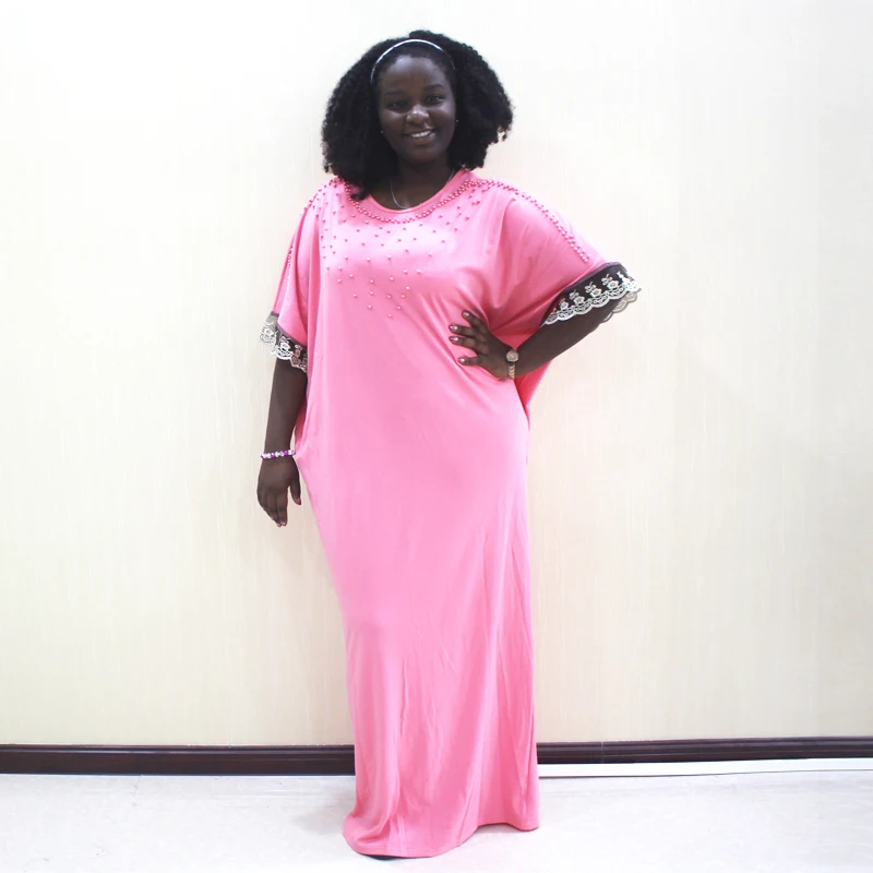 

Pearl Lace Short Sleeve Party Elegant Long Dress Dashiki African Lace Dresses For Women