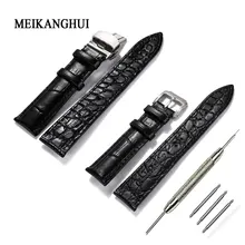 12, 14, 16, 18, 20, 22, 24 мм кожи; цвет черный, темно-коричневый розовый белый классический Аллигатор ремешок для наручных часов ремень для Rolex Omega IWC