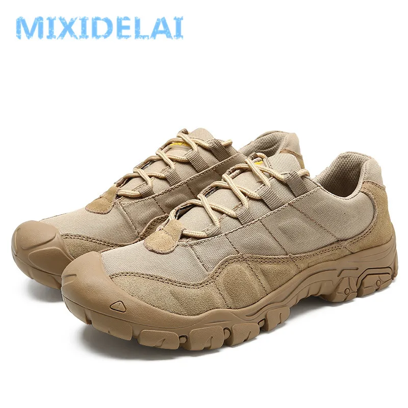 Billige MIXIDELAI Kuh Wildleder Leder Außen Männlichen Turnschuhe Schuhe Für Männer Erwachsene Non Slip Casual Military Armee Herbst Patchwork Schuhe