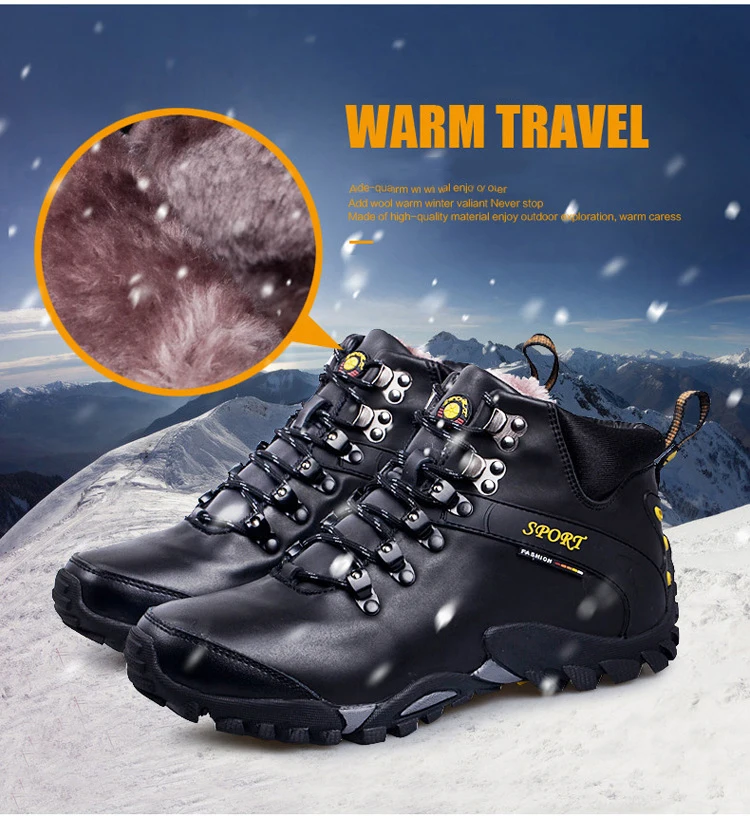 Зимняя мужская обувь для кемпинга и походов кожаная непромокаемая походная обувь мужская теплая тактическая Уличная обувь