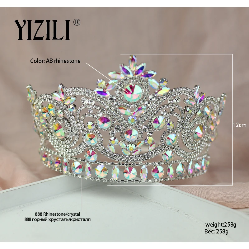 Новинка YIZILI европейская большая свадебная крона полная Алмазная кристальная