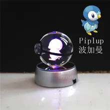 Good Crystal 3d Laser Piplup Pokemon Design With Led Light For Gift Pokemon Go Crystal