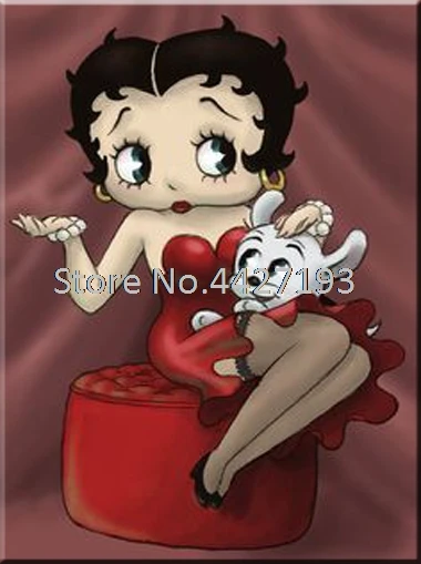 Алмазная мультяшная betty boop 5D алмазная картина вышивка крестиком квадратные Стразы Дрель полная DIY Алмазная мозаика для украшения - Цвет: 4