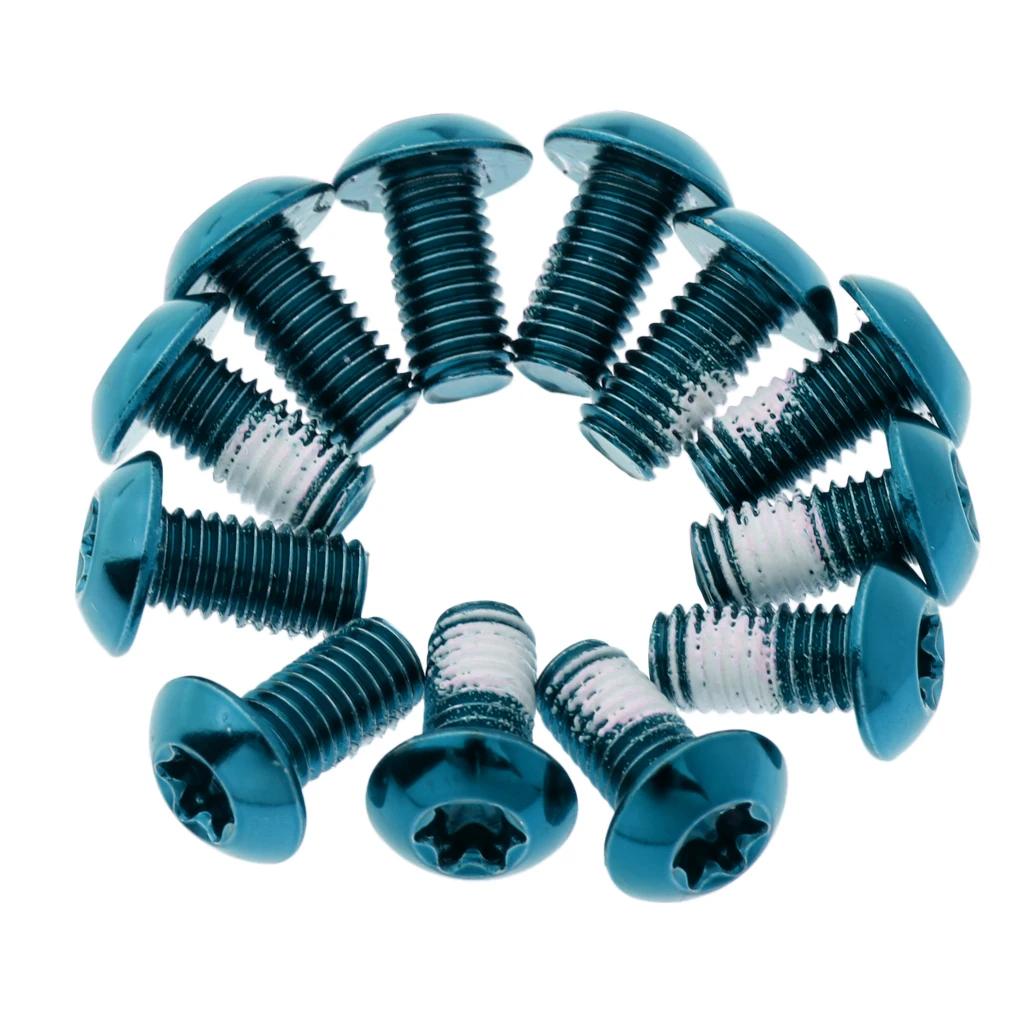12 Pieces Bike MTB Bicycle Brake Rotor Disc Bolts Steel M5 x 10mm Screws Nuts T25 Cycle Repair Tool Equipment 8 Colors