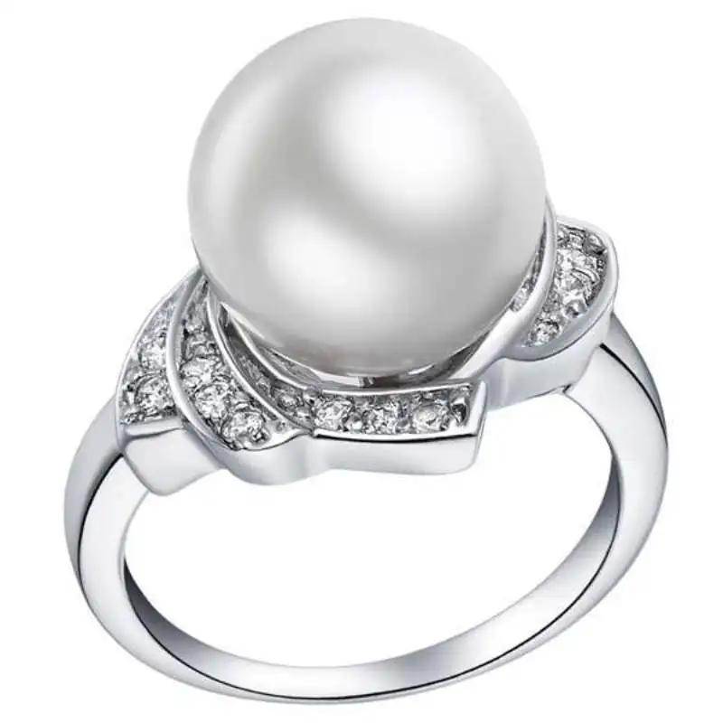 Amazing! 12 mm natural freshwater big pearl ring wonderful 925 silver