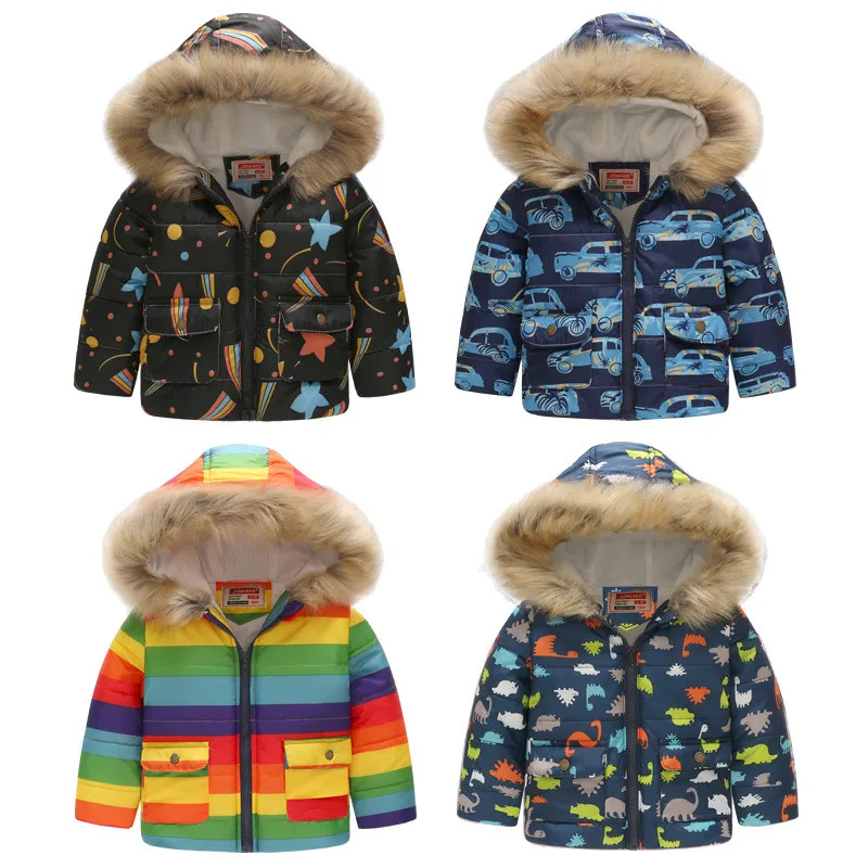 

AILEEKISS 2018 Baby Boys Girls Jackets Winter Warm Cotton Coats Kids Outerwear Hooded Windbreaker For Children Casual Clothing