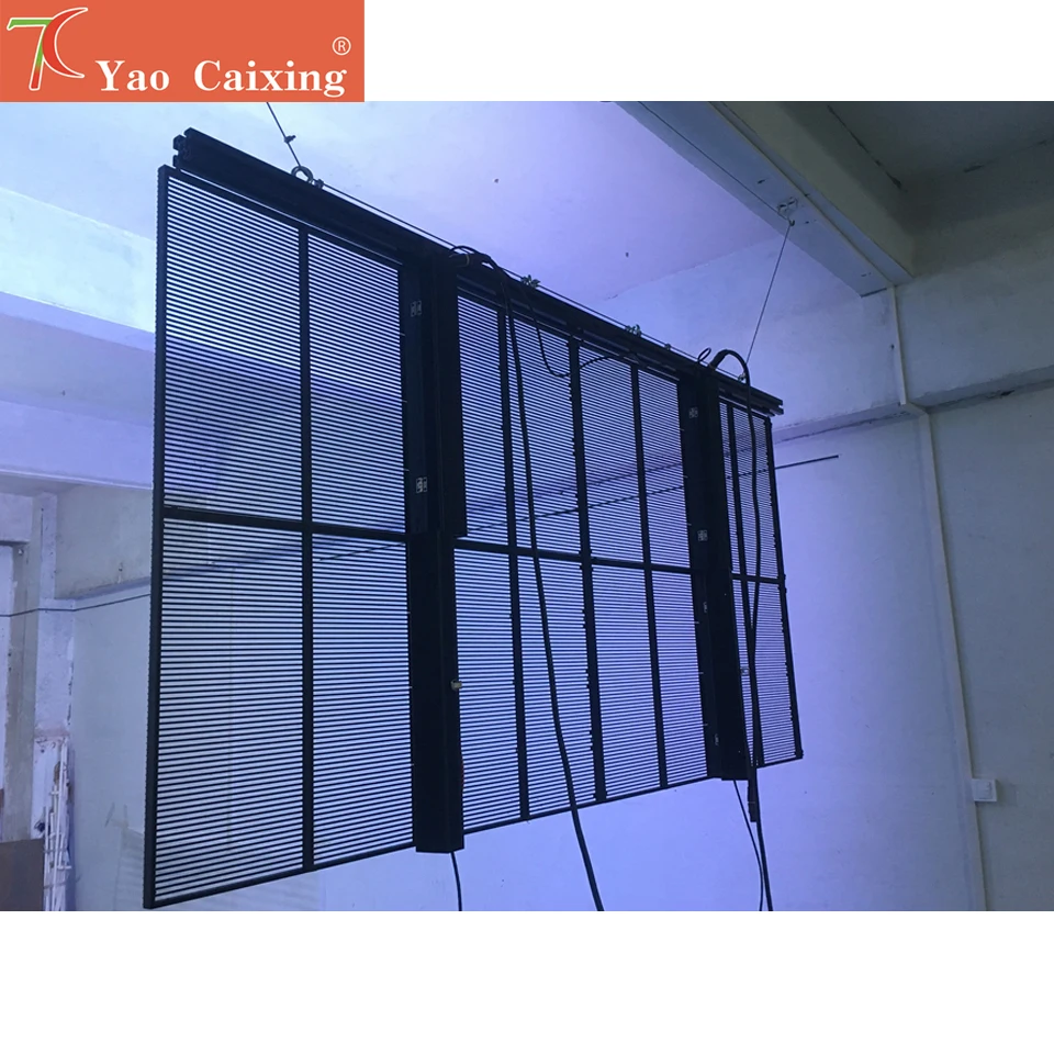 

Yaocaixing P3.91x7.81 store shop glass window advertising transparent led display