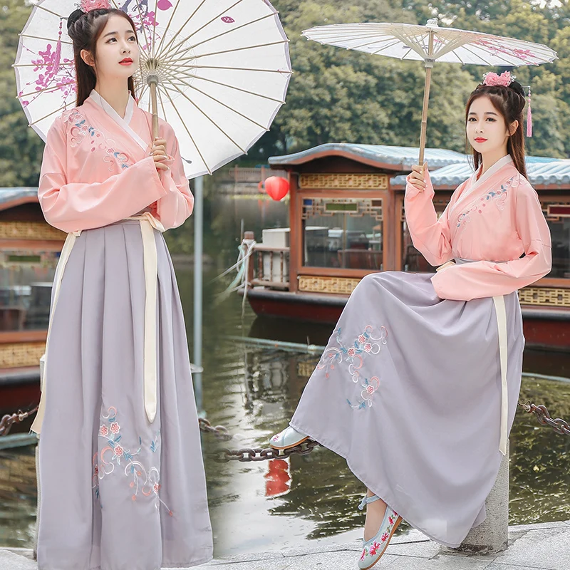 

Traditional Women Tang Ancient Chinese Costume Hanfu Princess Clothes Dynasty Chinese Hanfu Dress Folk Dancer Show Wear DNV10731