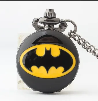 

Hot Retro Unique Batman Black Quartz Steampunk Pocket Watch Men Analog Necklace Chain Mens Womens Watches Best Gift