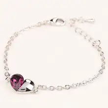 Романтические модные брендовые Кристальные браслеты в форме сердца для женщин, классические браслеты на цепочке, высокое качество, свадебные ювелирные изделия