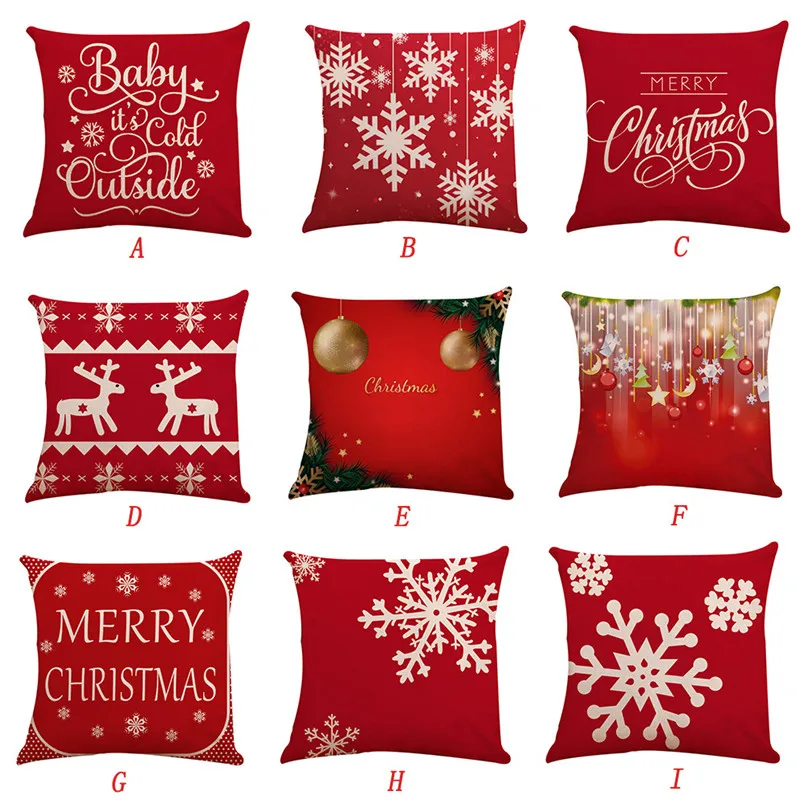 Fashion Christmas Pillow Case Square Pillow Cover Cushion Case Toss Pillowcase Hidden Zipper Closure For home decor #4o31 (8)