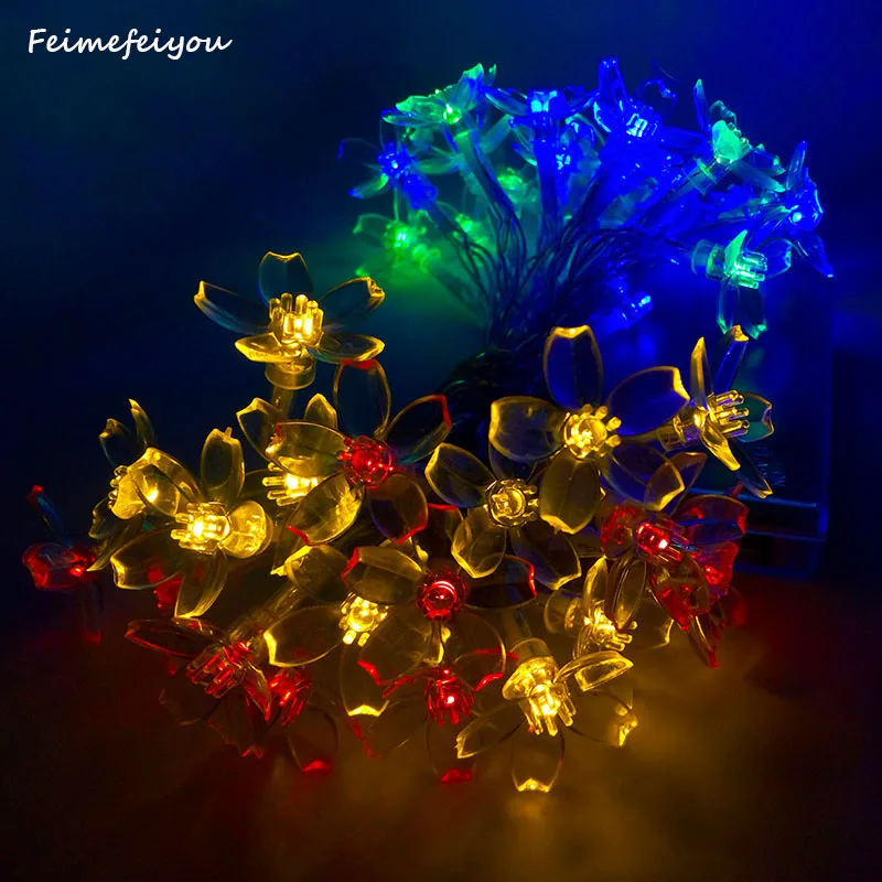 

LYFS Cherry Blossom LED string Light Battery Powered 4M 40 leds decoration for holiday Christmas Wedding Party garland garden