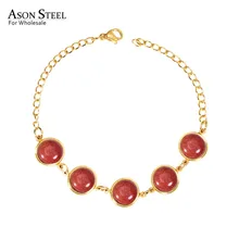 ASON стальной ретро браслет из нержавеющей стали красный/синий/зеленый мраморный браслет золото/серебро-цвет хорошее ювелирное изделие подарок